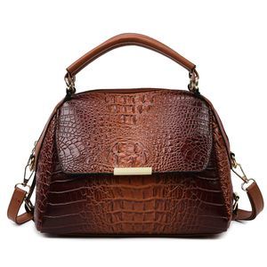 Crocodile Style Handbags Fashionable Large Capacity Tote Bags With :'D